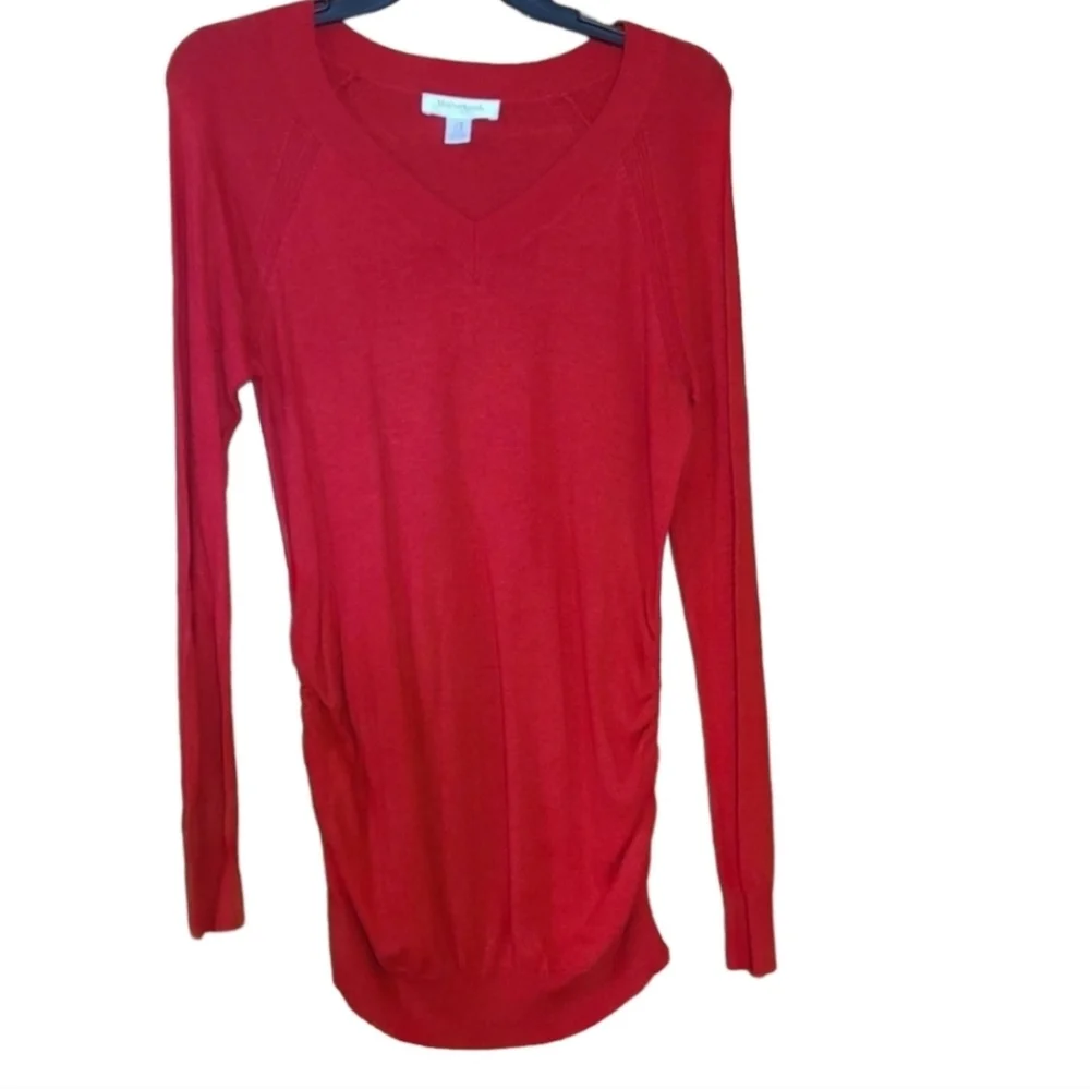 Motherhood Maternity Long Sleeve V-Neck  Sweater And T-Shirt Bundle, Size M - Picture 2 of 7